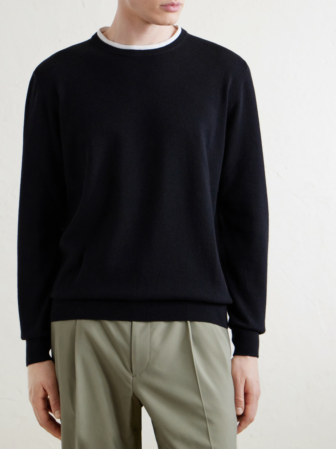 Lardini - Wool and Cashmere-Blend Sweater - Black