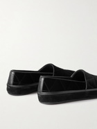 Mulo - Quilted Velvet Slippers - Black