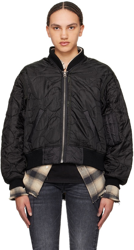 Photo: R13 Black Quilted Bomber Jacket