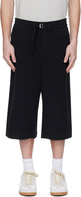 Photo: AMI Paris Black Elasticated Large Shorts