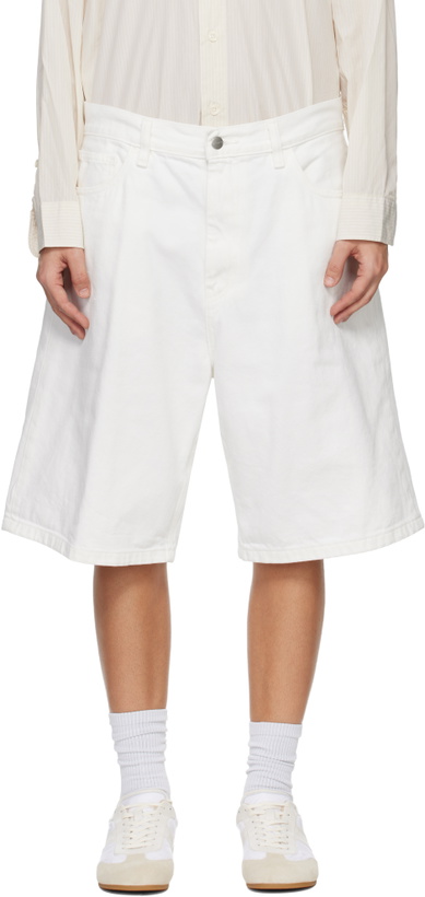 Photo: Carhartt Work In Progress White Brandon Denim Shorts
