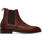 Paul Smith Brown Grain Leather 'Lawson' Chelsea Boots