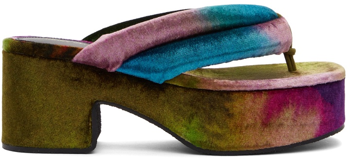 Photo: Dries Van Noten Multicolor Platform Thong Heeled Sandals