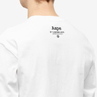 Men's AAPE New Face Long Sleeve T-Shirt in White