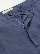 120% - Straight-Leg Linen Trousers - Blue