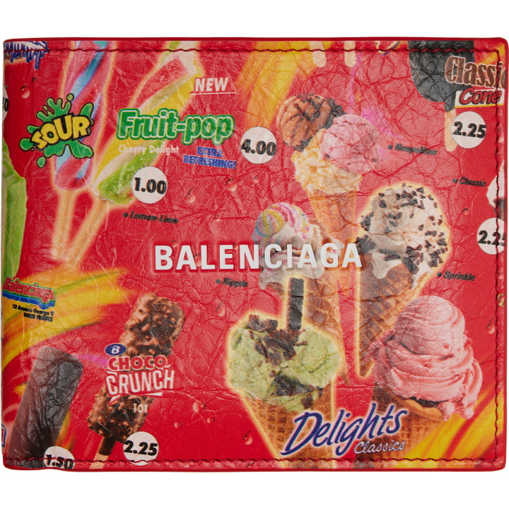 Photo: Balenciaga Red Cash Square Folded Coin Wallet