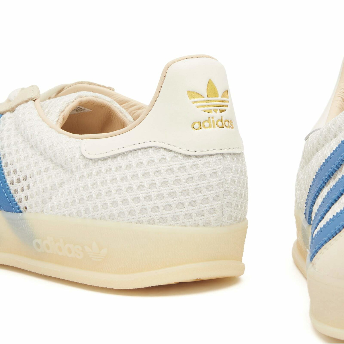 Adidas Gazelle Indoor Sneaker in Off White/Blue/Warm Vanilla