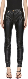 Versace Black Leather Medusa Pants