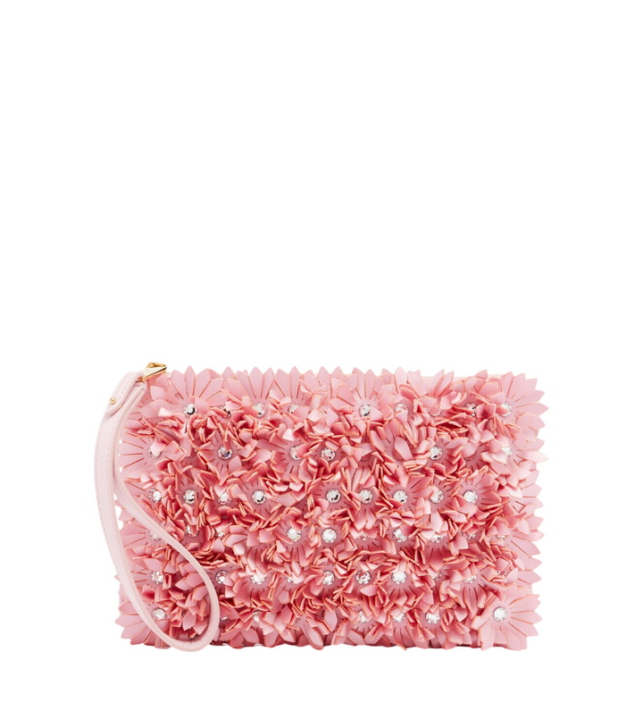 Photo: Valentino Garavani Floral-appliqué satin pouch