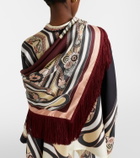 La DoubleJ Fringed printed silk twill scarf