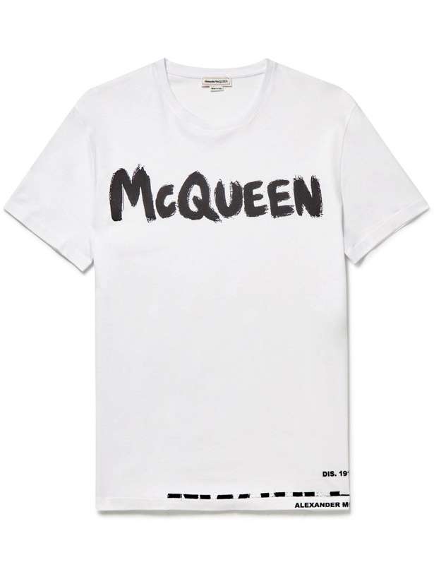 Photo: ALEXANDER MCQUEEN - Logo-Print Organic Cotton-Jersey T-Shirt - White