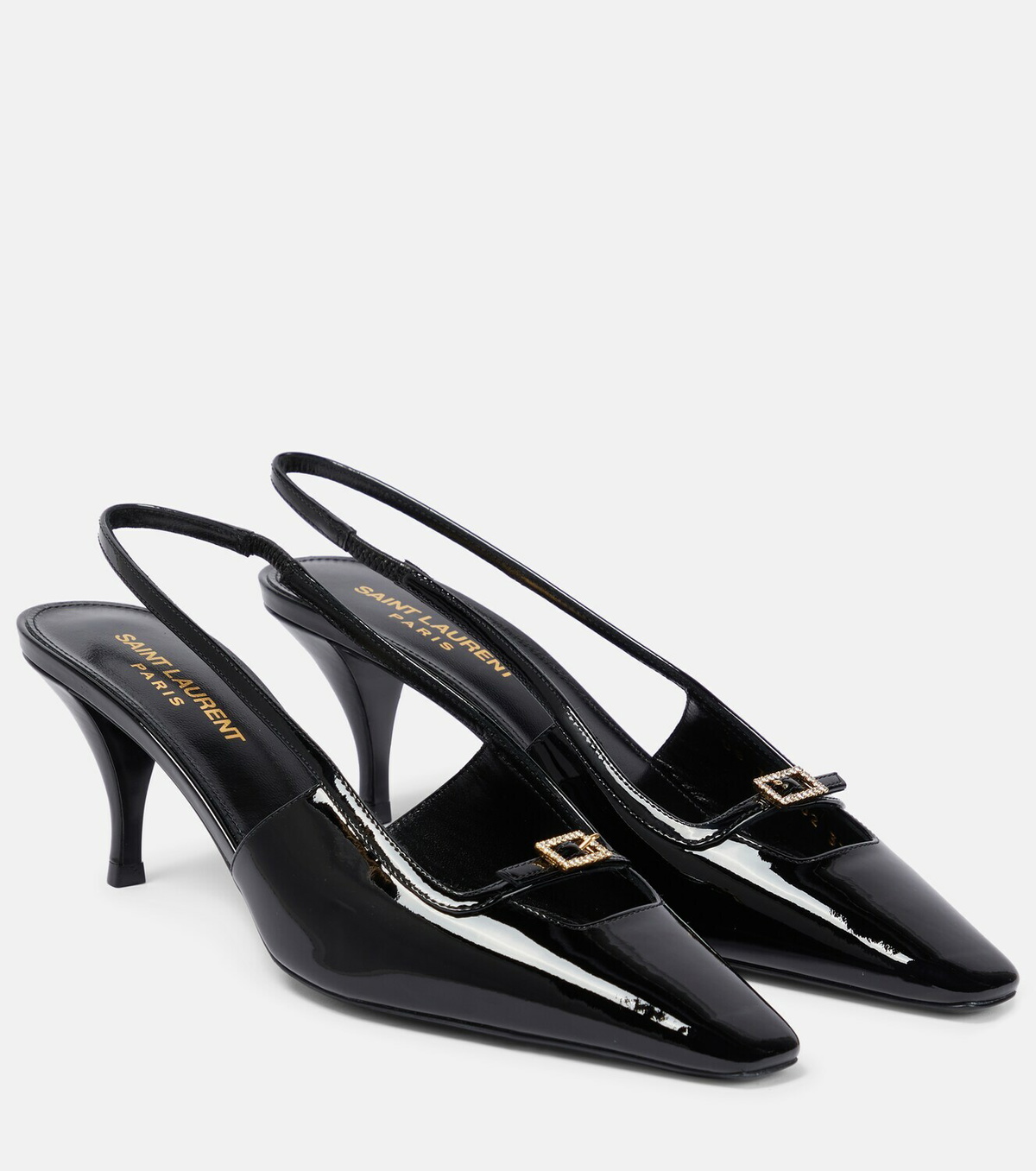 Saint Laurent - Blade 60 patent leather slingback pumps Saint Laurent