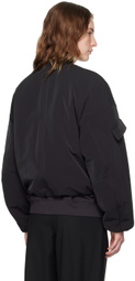 GANNI Black Oversized Bomber Jacket
