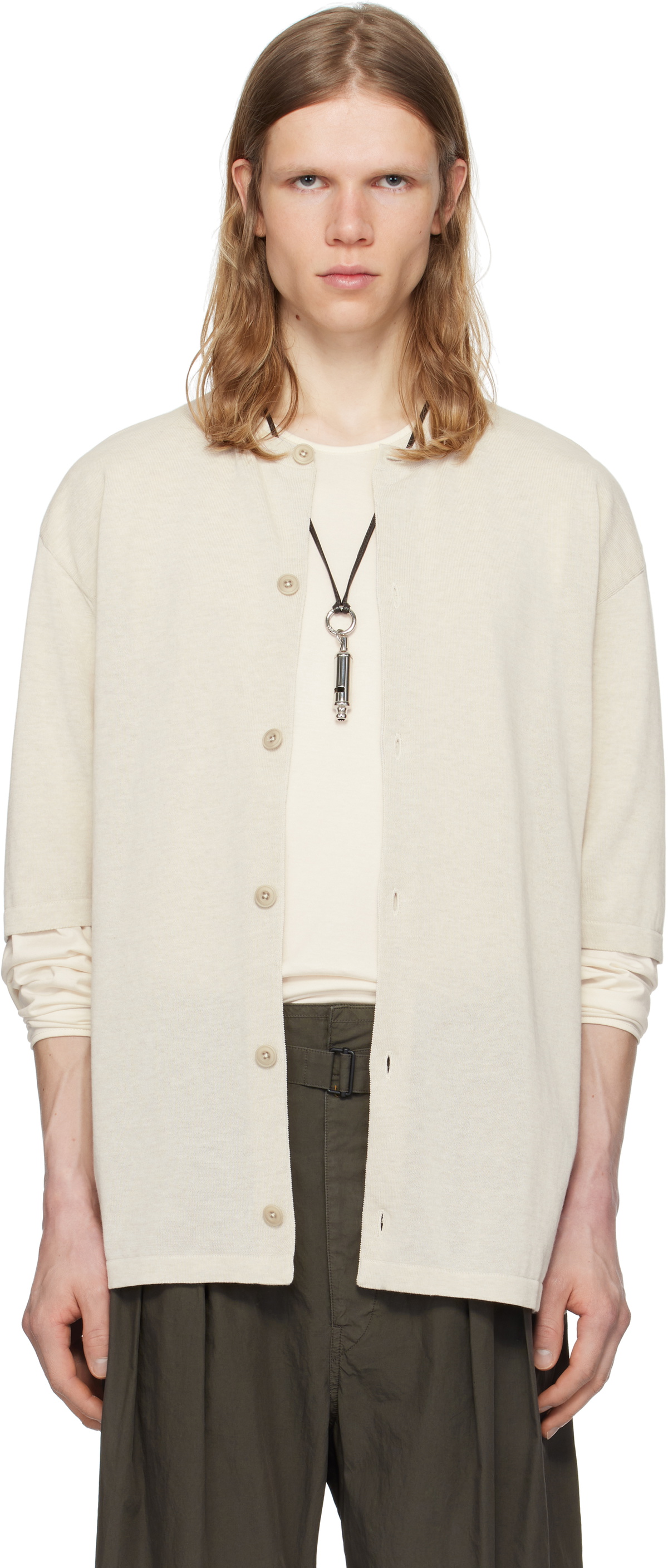 Lemaire - Convertible Collar Cardigan in Brown Lemaire Lemaire - Convertible Collar Cardigan in Brown Lemaire