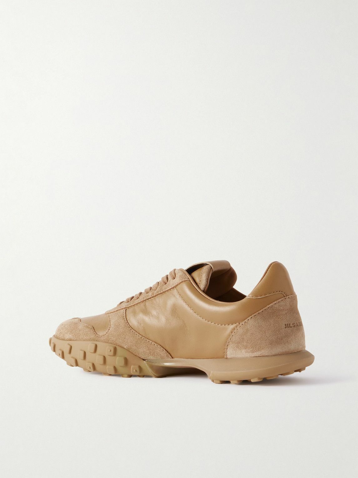 Jil Sander - Moon Suede-Trimmed Leather Sneakers - Neutrals