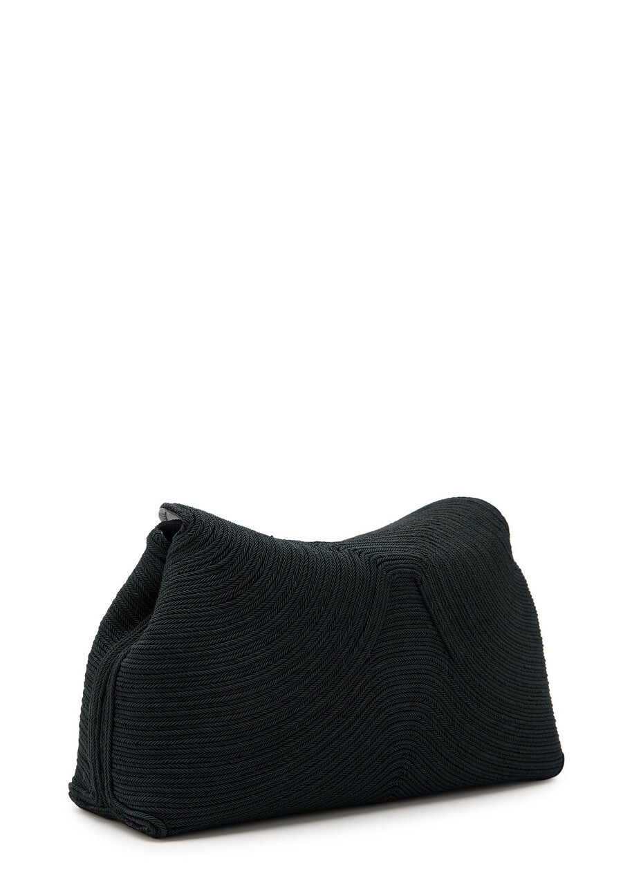 Toteme T-lock Woven Clutch - Black - One Size