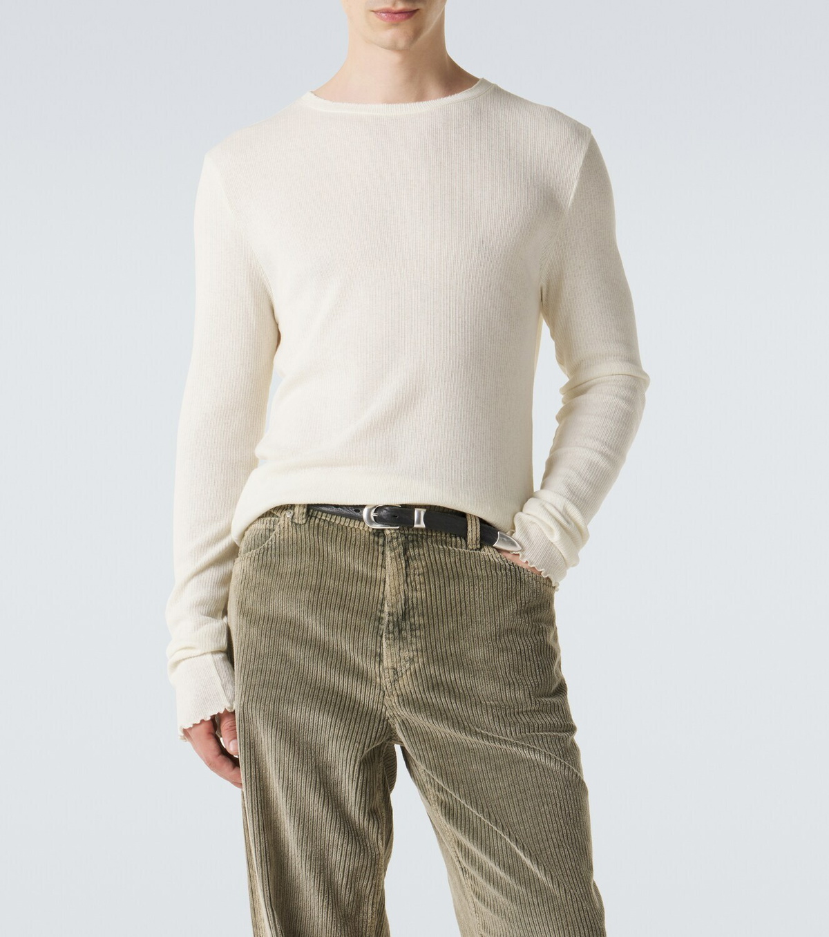 Our Legacy Elongated ribbed-knit cotton-blend top