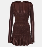 Saint Laurent Smocked lamé jersey midi dress