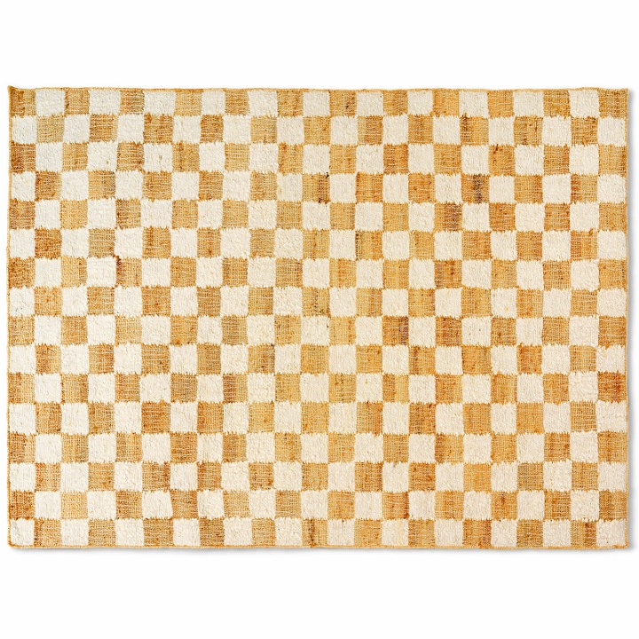 Photo: ferm LIVING Check Wool Jute Rug - 140x200cm in Off-White/Natural 