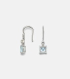 Stone and Strand 14kt white gold earrings with aquamarines, pearls, and diamonds