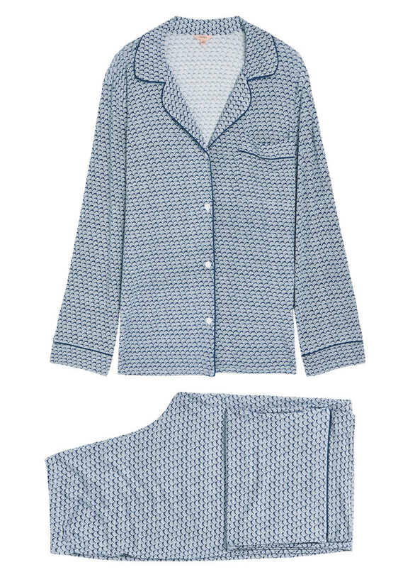 Photo: Eberjey Gisele Printed Jersey Pyjama set Navy