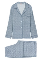 Eberjey Gisele Printed Jersey Pyjama set Navy
