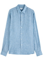 Sunspel Linen Shirt Light Blue