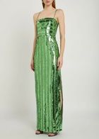 Galvan Stargaze Bandeau Sequin-embellished Tulle Maxi Dress Green