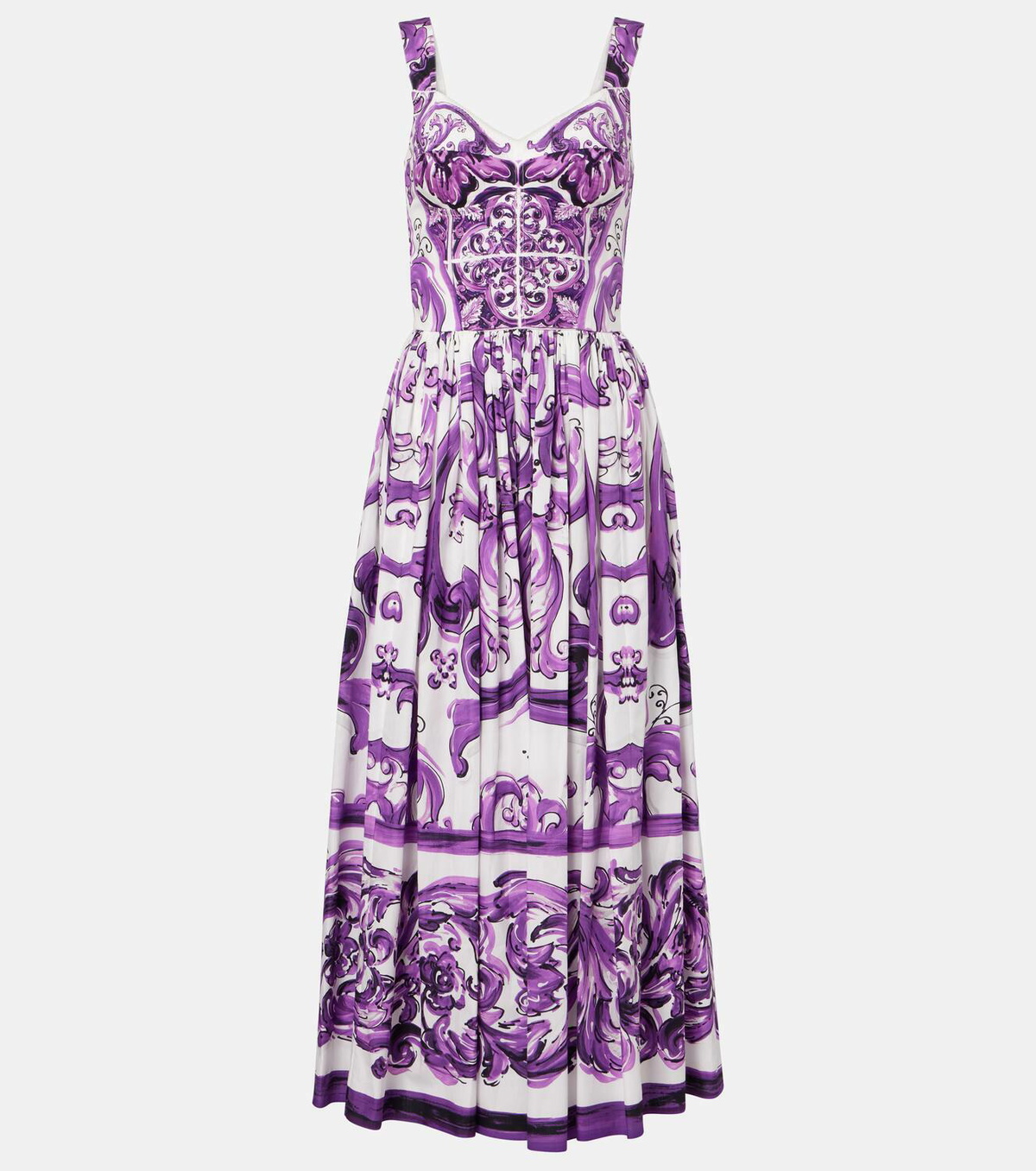 Dolce&Gabbana Majolica cotton corset maxi dress