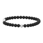 Le Gramme SSENSE Exclusive Black and Silver Beaded Bracelet