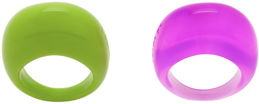 La Manso Green & Purple Flubber's Favs Ring Set