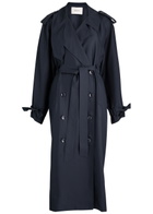 Dorothee Schumacher Trench It Up Iii Belted Silk Midi Dress Navy