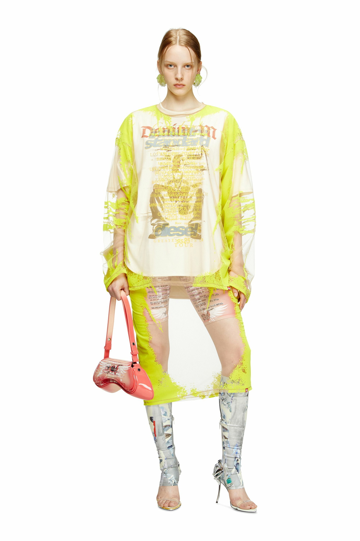 Diesel Play-Shoulder bag in printed glossy PU - Shoulder Bags 
