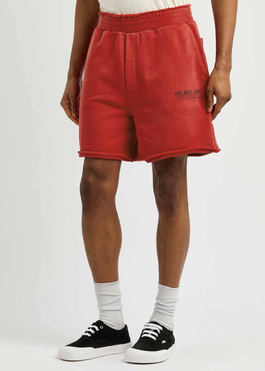 Helmut Lang Logo-print Cotton Shorts Red