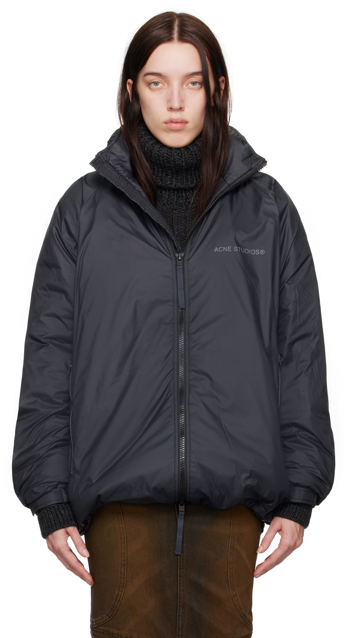 関税送料込み【ACNE STUDIOS】Hooded Puffer Jacket in Black Acne Studios Hooded puffer jacket - Black - Women | A90528900