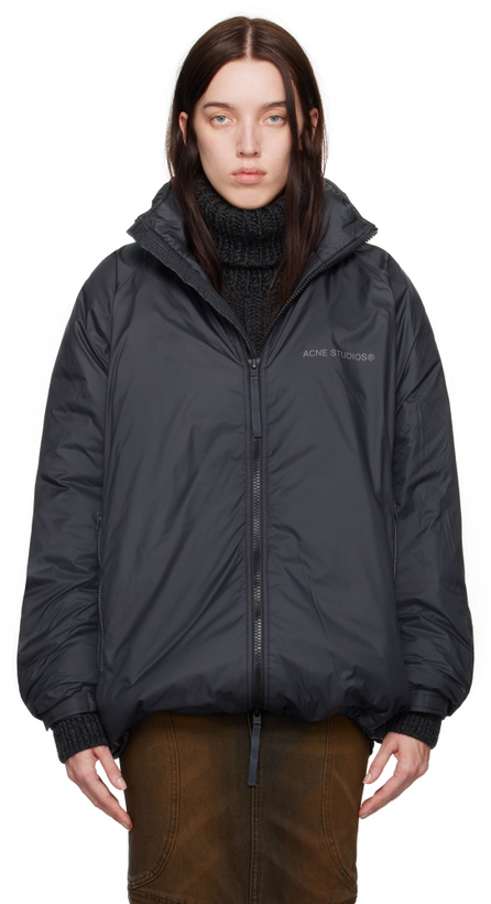 Photo: Acne Studios Black Reflective Logo Down Jacket