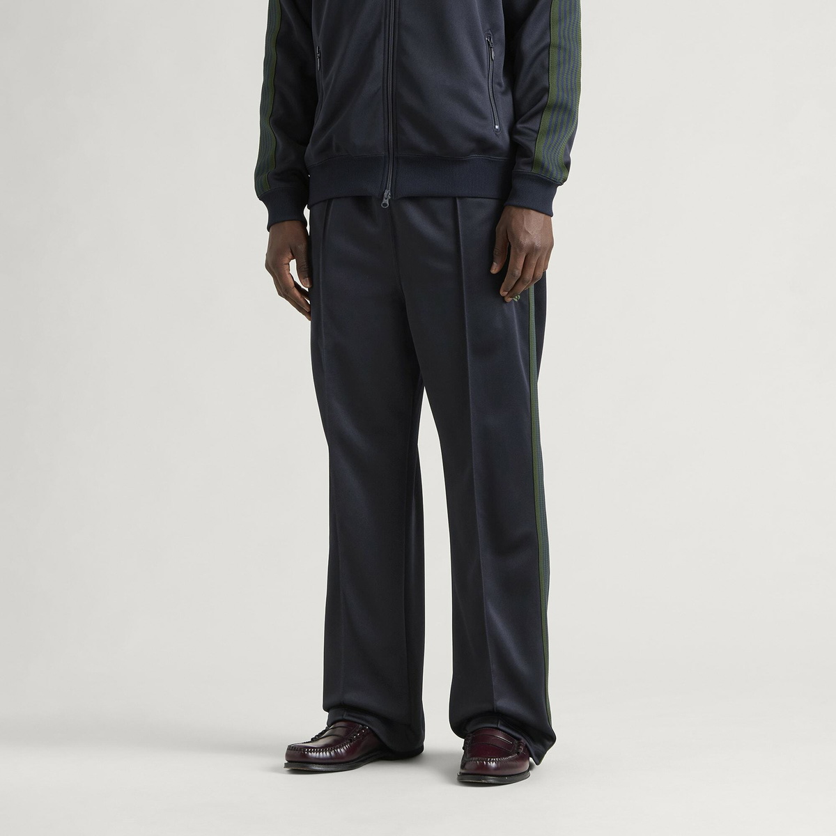 Needles Men's Poly Smooth Track Pants in Navy