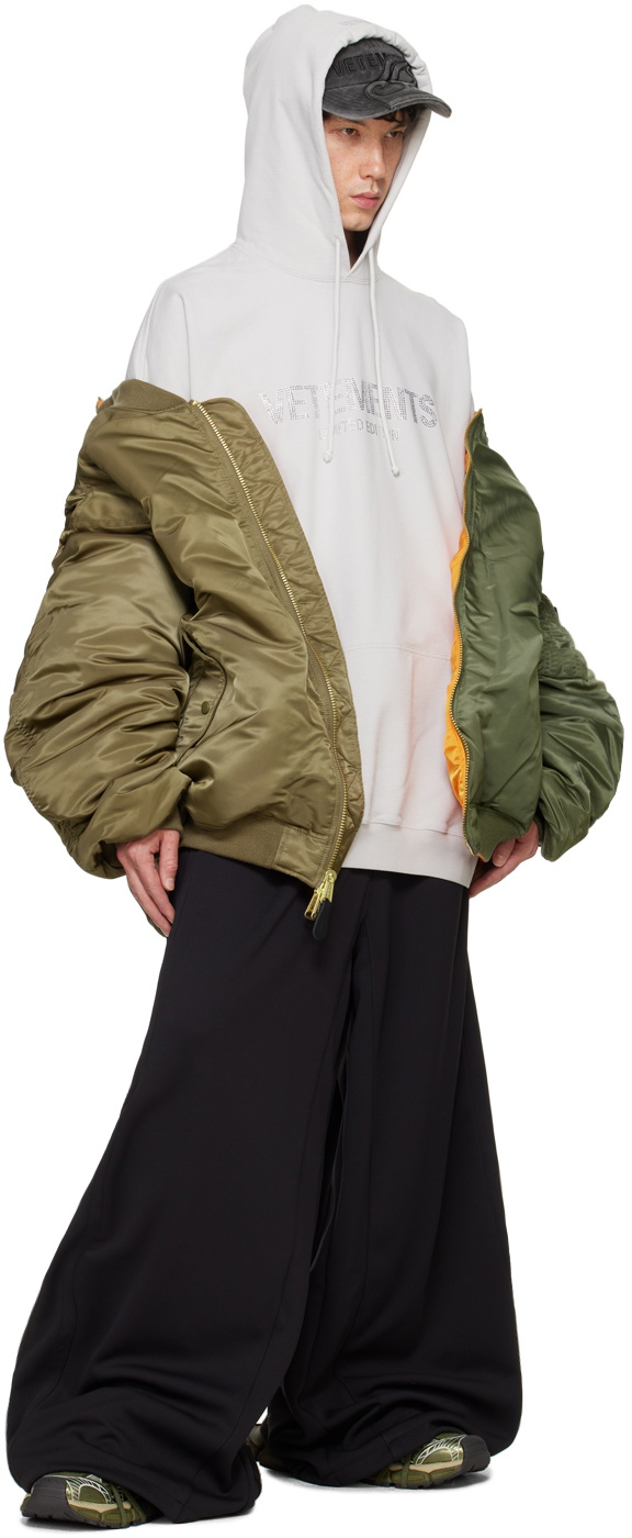 VETEMENTS Khaki Alpha Industries Edition Double Zip Bomber Jacket