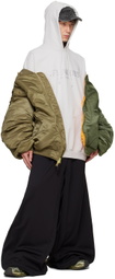 VETEMENTS Khaki Alpha Industries Edition Double Zip Bomber Jacket
