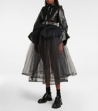 Noir Kei Ninomiya - Cropped cutout leather jacket