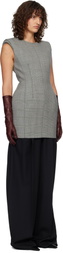 Mugler Gray Checked Stockman Mini Dress