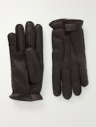 Zegna - Full-Grain Leather Gloves - Brown