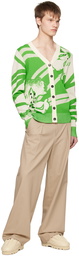 Feng Chen Wang Green & White Floral Cardigan