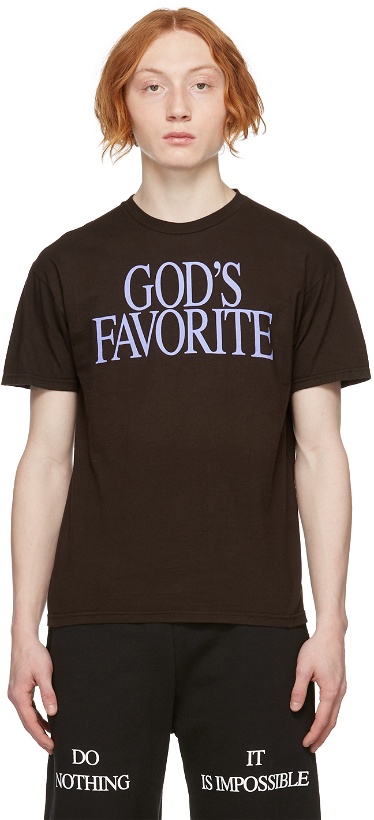Photo: Praying SSENSE Exclusive Brown 'God's Favorite' T-Shirt