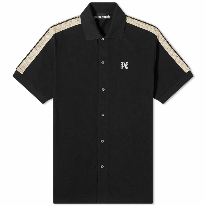 Photo: Palm Angels Men's Monogram Taping Button Down Shirt in Black