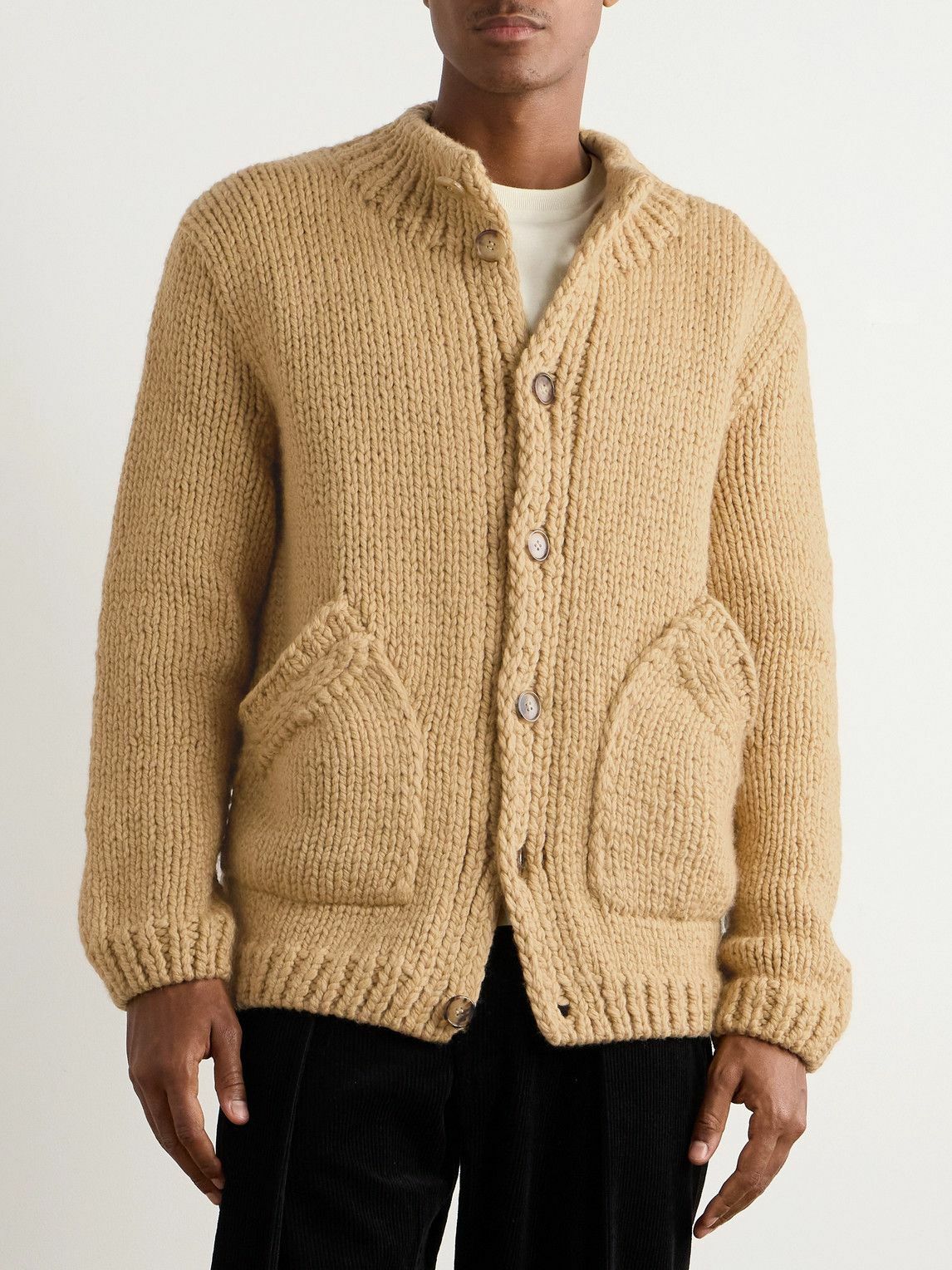 Federico Curradi - Ribbed Wool Cardigan - Neutrals