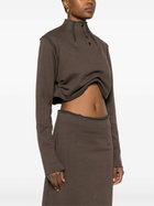 Elena Velez Brown Gathered Top