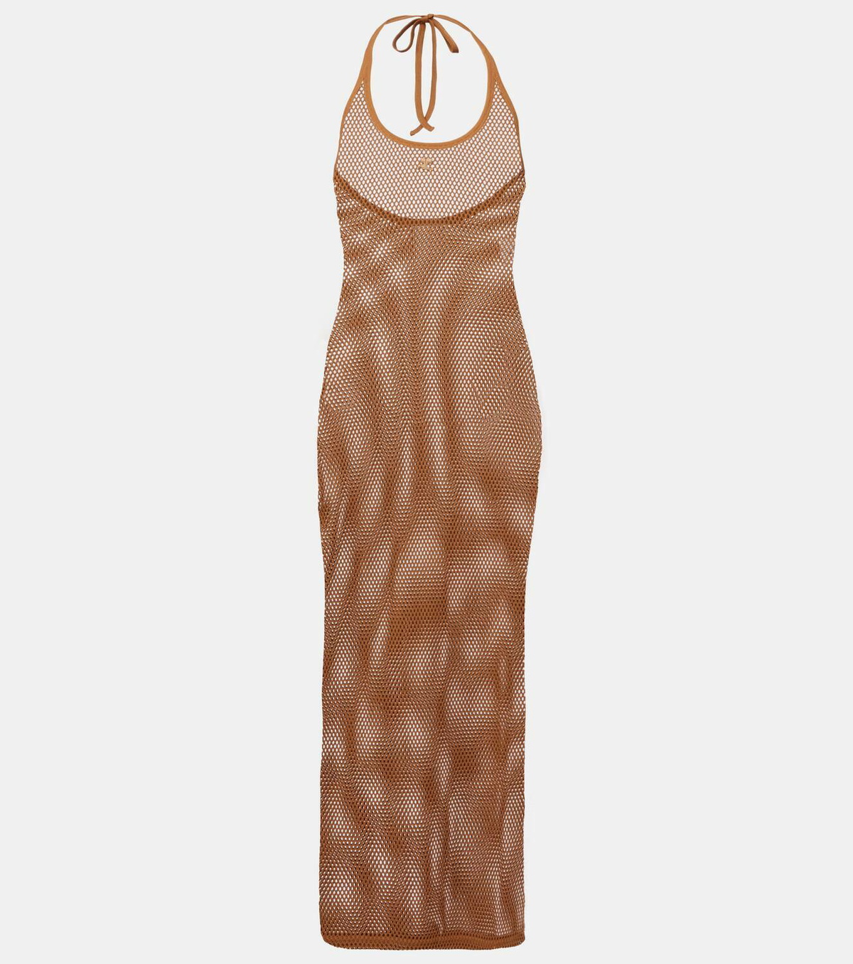 Courrèges Sheer cotton mesh midi dress
