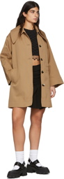 GANNI Tan Recycled Polyester Peacoat