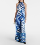 Pucci Printed cropped silk top